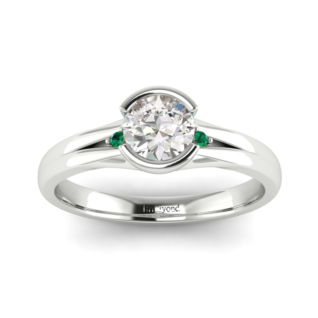 Diamond Bezel Engagement Ring Pacific in White Gold
