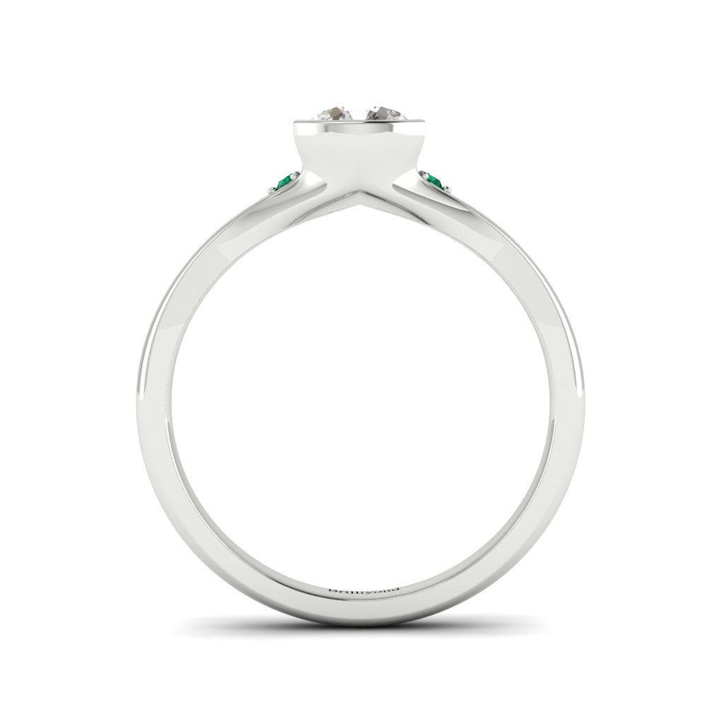 Diamond Bezel Engagement Ring Pacific in White Gold _image5