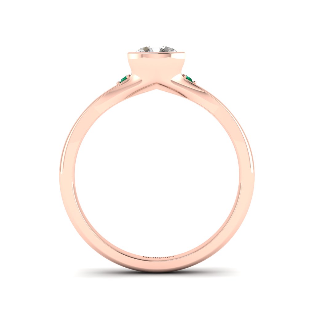 Bezel Diamond Engagement Ring Pacific in Rose Gold _image3