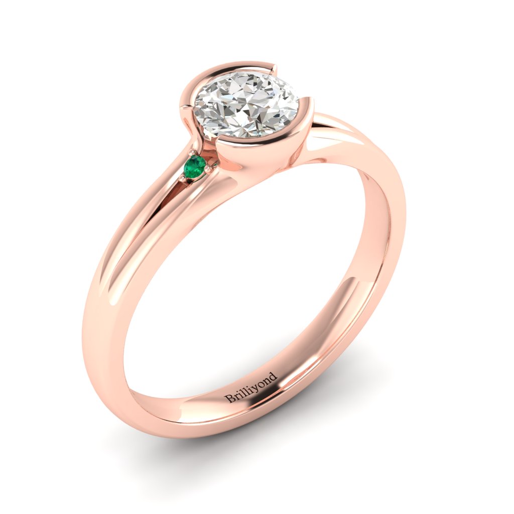 Bezel Diamond Engagement Ring Pacific in Rose Gold _image4