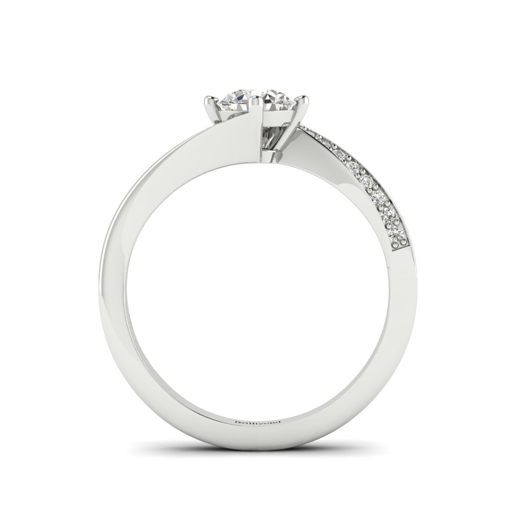 Diamond Twist Engagement Ring Andromeda in White Gold 