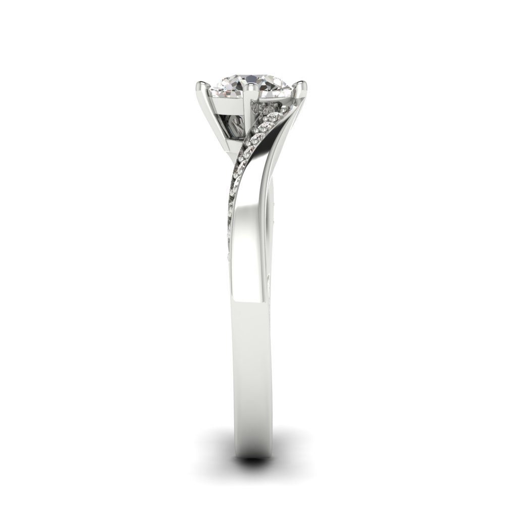 Diamond Twist Engagement Ring Andromeda in White Gold _image3