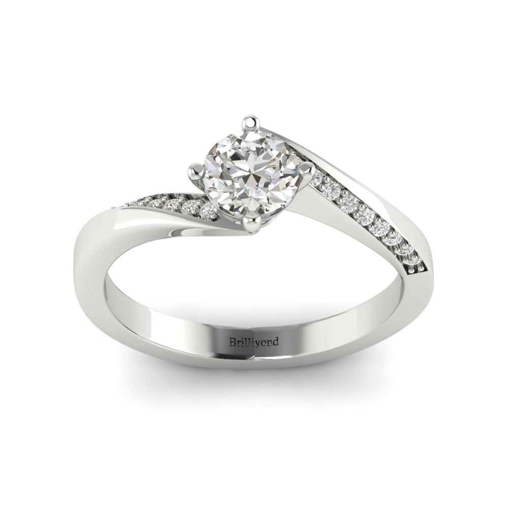 Diamond Twist Engagement Ring Andromeda in White Gold _image4