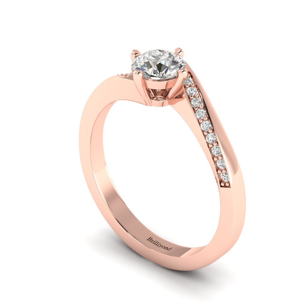Twist Diamond Engagement Ring Andromeda in Rose Gold _image3