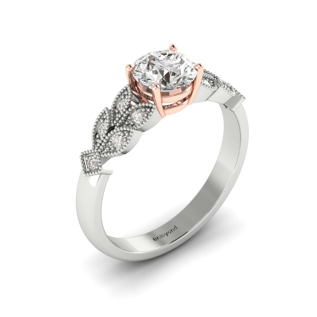 Victorian Diamond Engagement Ring Corsage in Platinum 