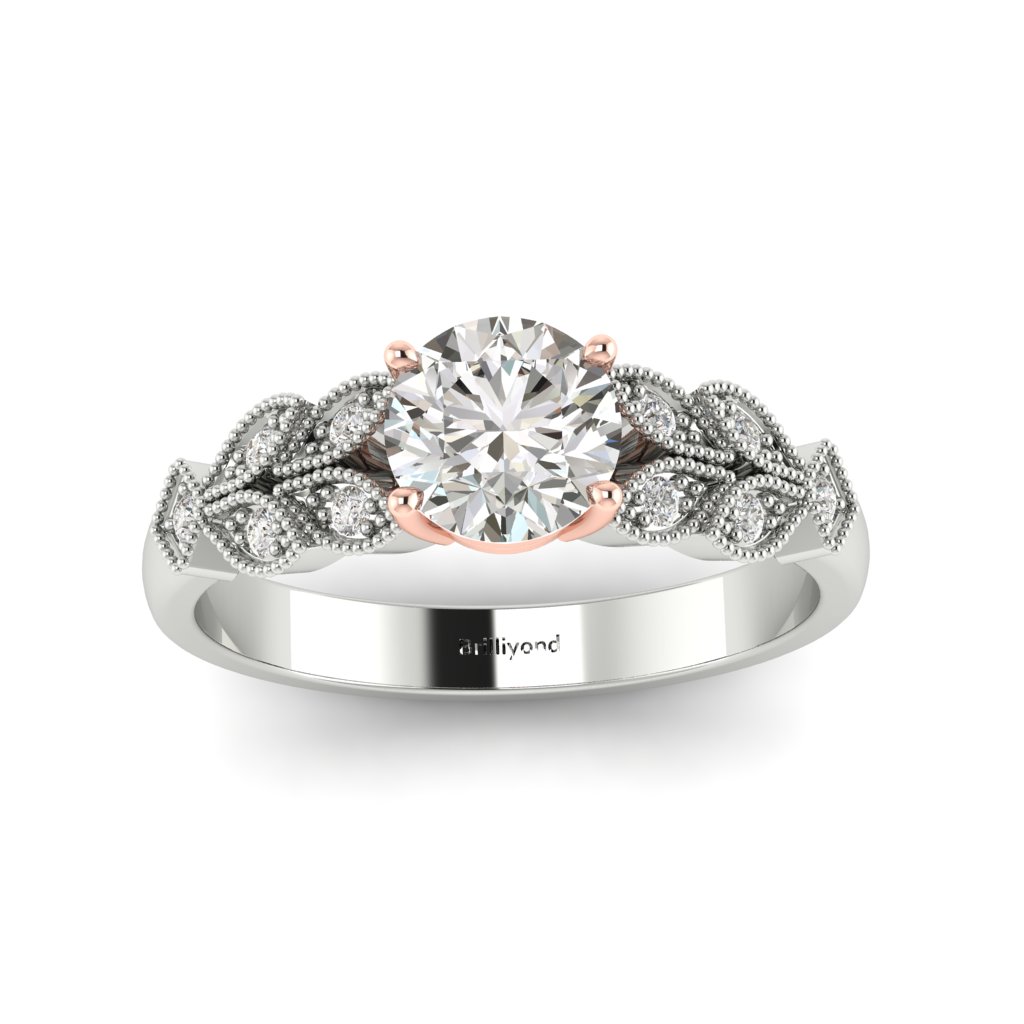 Victorian Diamond Engagement Ring Corsage in Platinum _image3