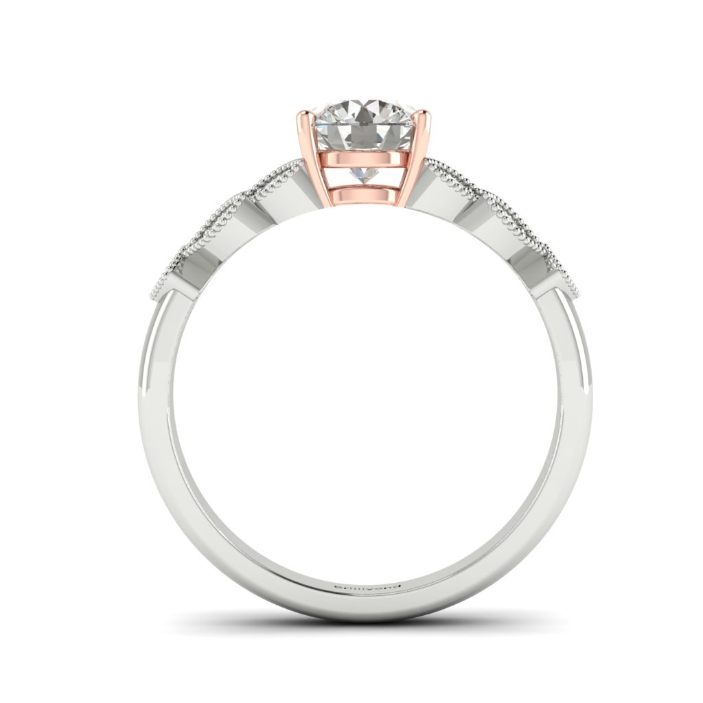 Victorian Diamond Engagement Ring Corsage in Platinum _image4