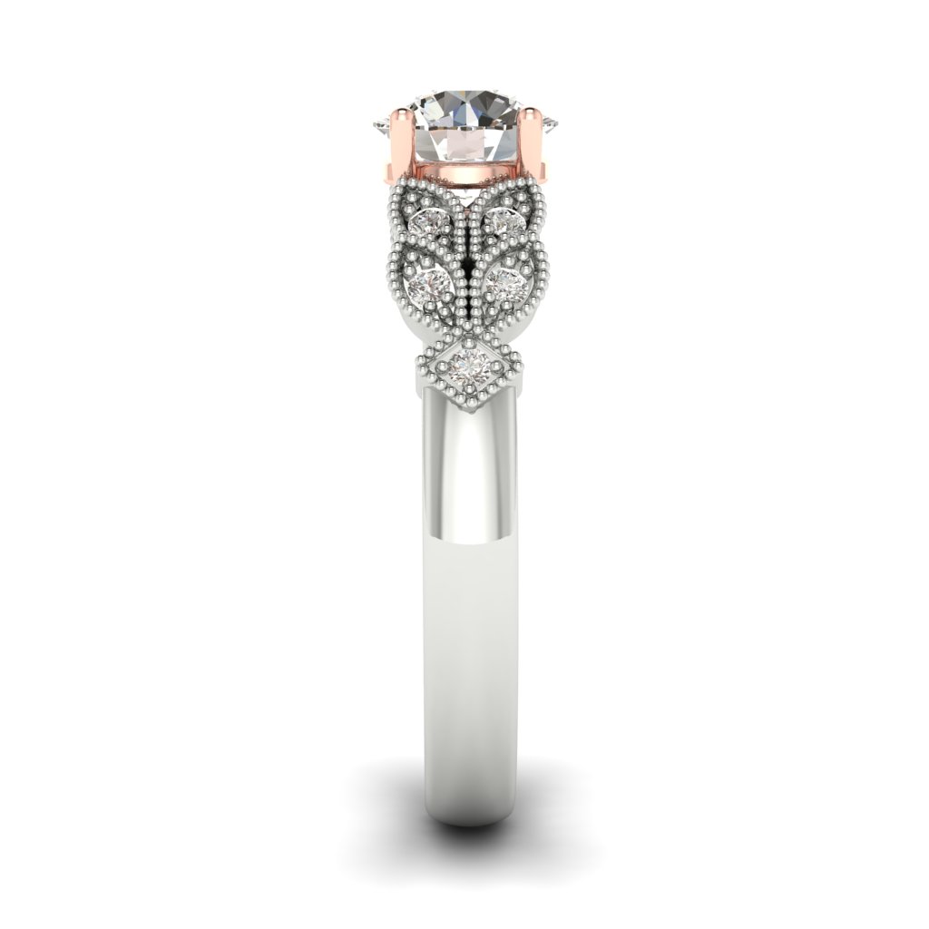 Victorian Diamond Engagement Ring Corsage in Platinum _image5