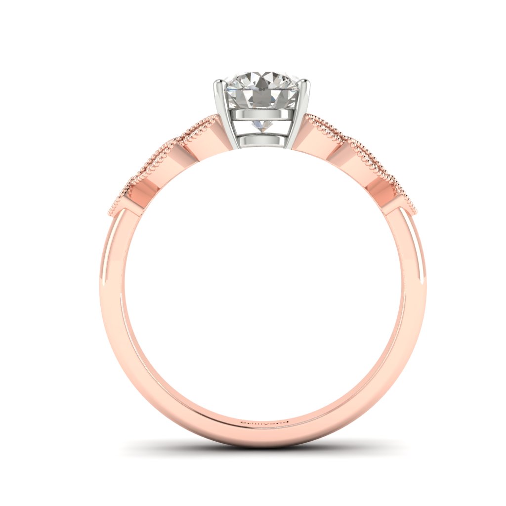 Diamond Victorian Engagement Ring Corsage in Rose Gold _image3