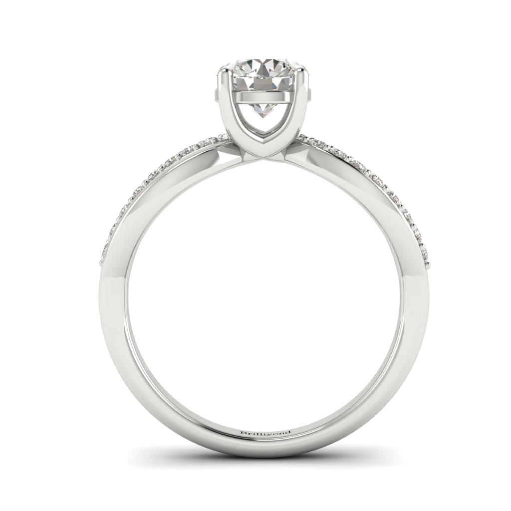 Diamond Split band Engagement Ring Meera in White Gold 
