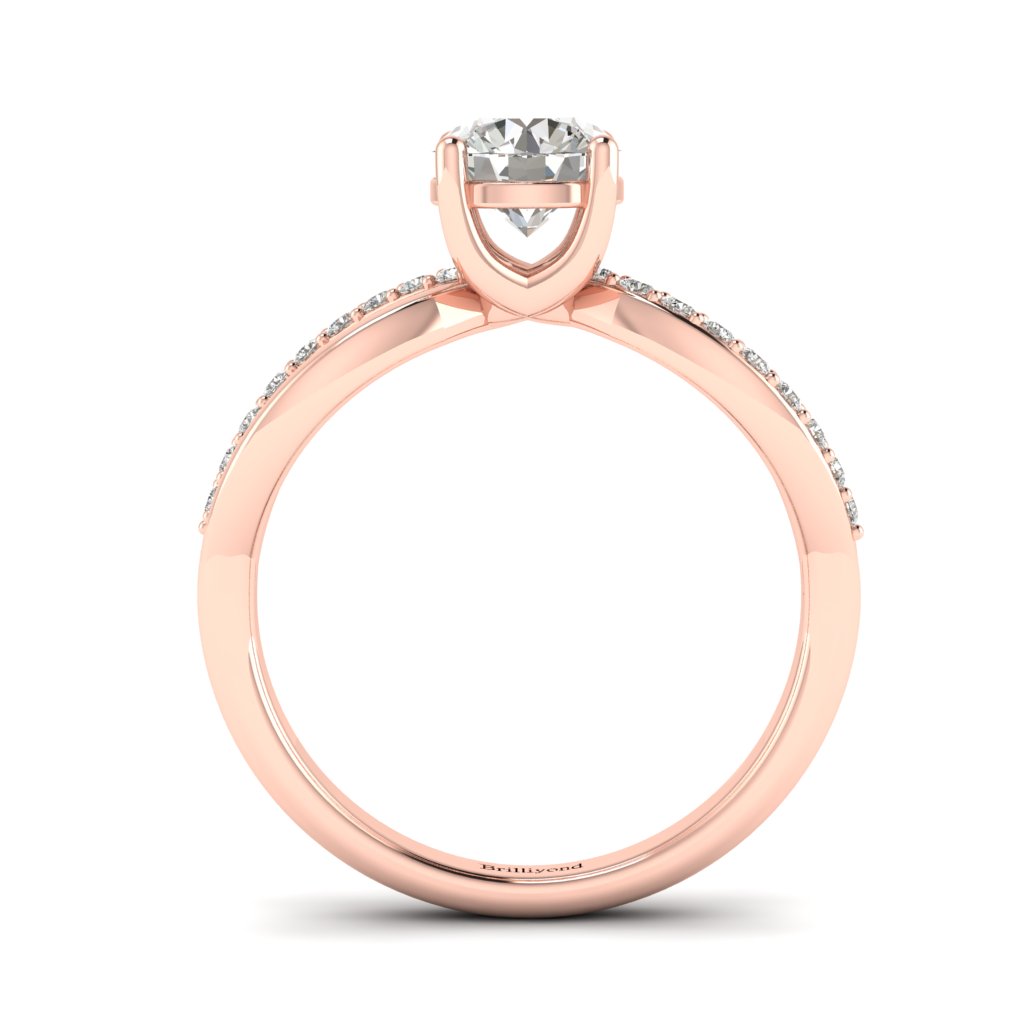 Split band Diamond Engagement Ring Meera in Rose Gold 