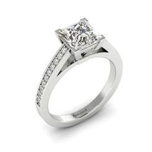 Princess cut Diamond Engagement Ring Volga in Platinum 