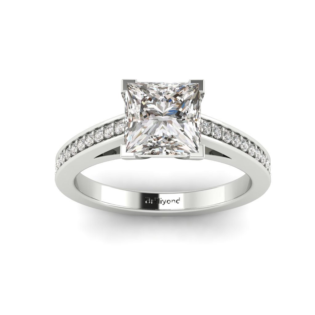 Princess cut Diamond Engagement Ring Volga in Platinum _image4
