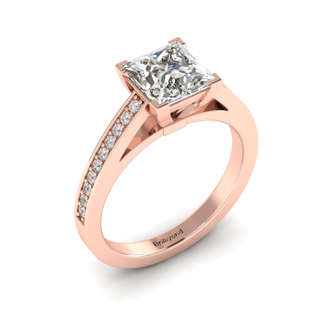 Diamond Princess cut Engagement Ring Volga in Rose Gold _image3