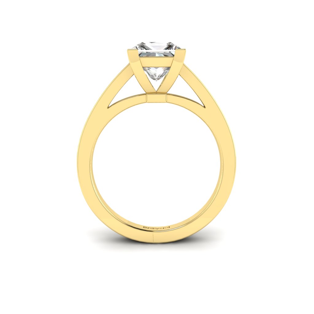 Yellow Gold Diamond Princess cut Engagement Ring Volga