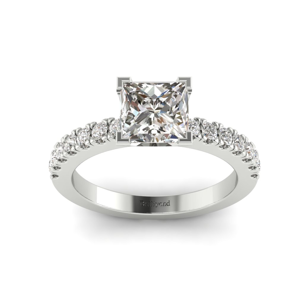Diamond Princess cut Engagement Ring Sierra in White Gold _image3