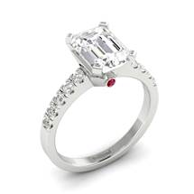 Emerald cut Diamond Engagement Ring Seaqueen in White Gold 