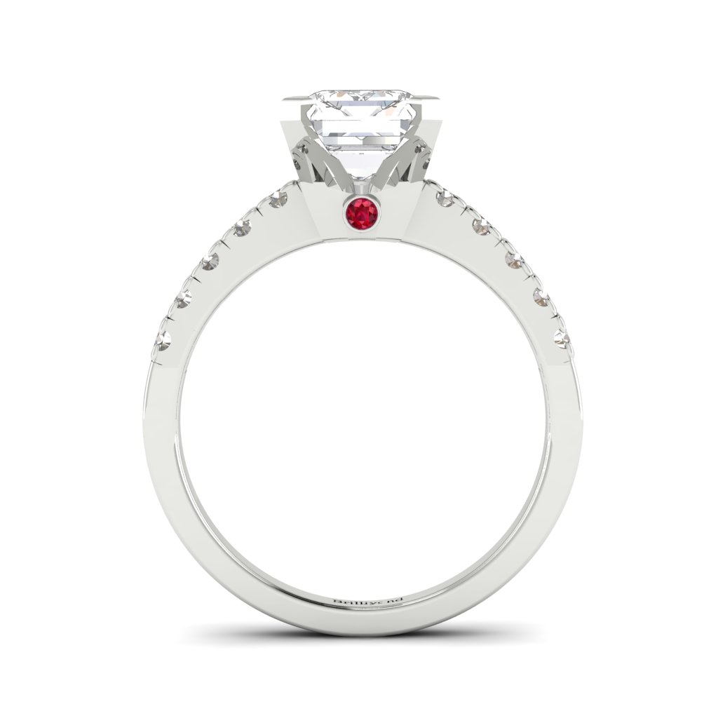 Emerald cut Diamond Engagement Ring Seaqueen in White Gold _image4