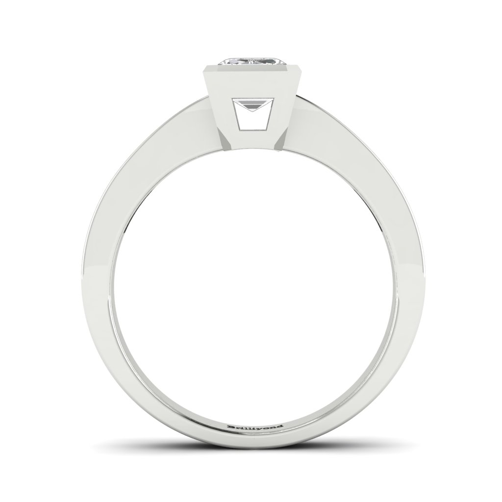 Diamond Emerald cut Engagement Ring Messardi in White Gold _image4