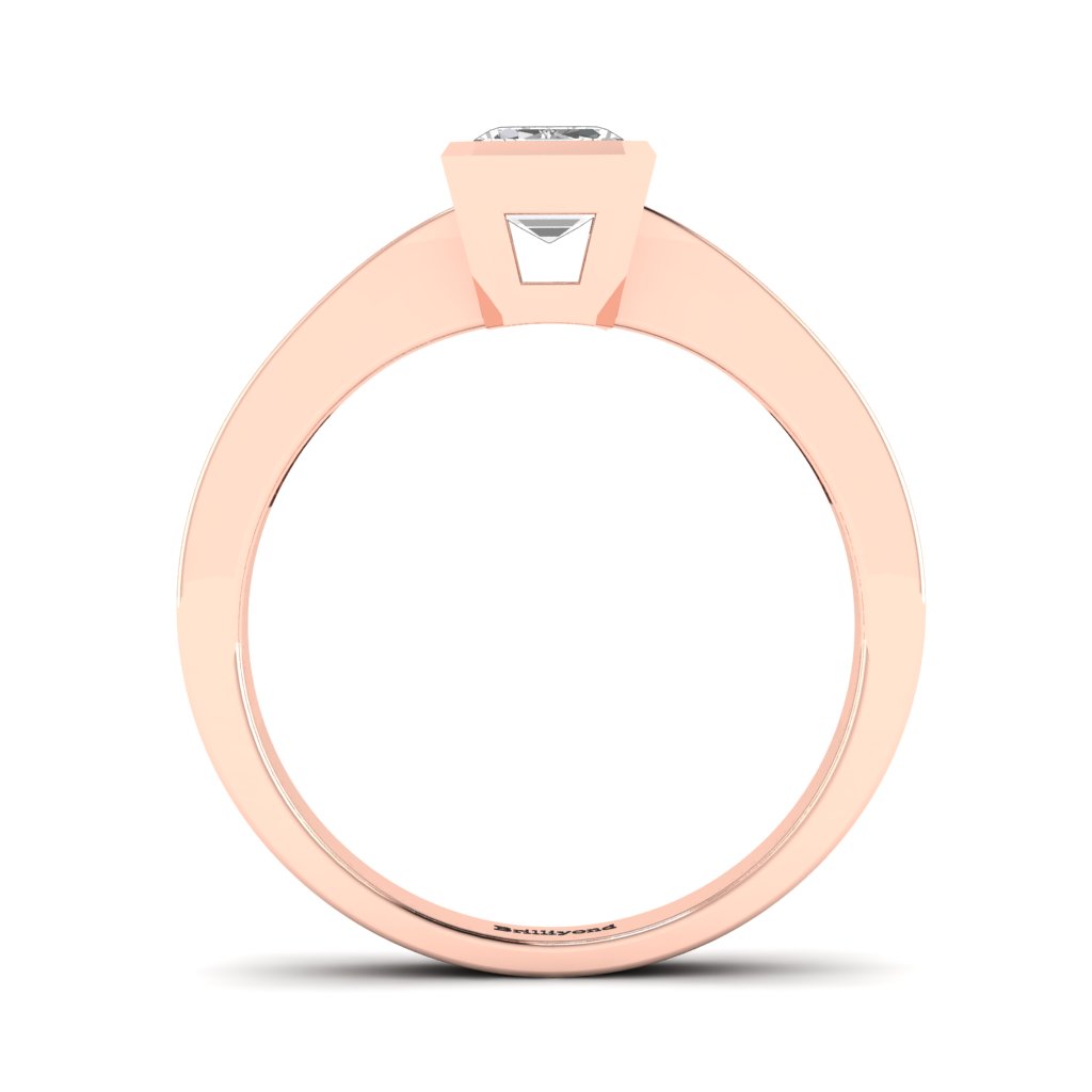 Emerald cut Diamond Engagement Ring Messardi in Rose Gold _image4