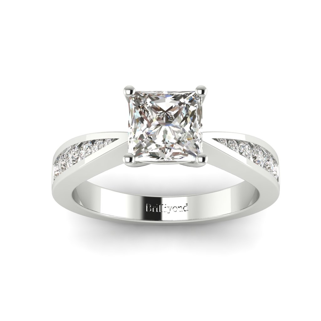 Princess cut Diamond Engagement Ring Vanessa in White Gold _image4