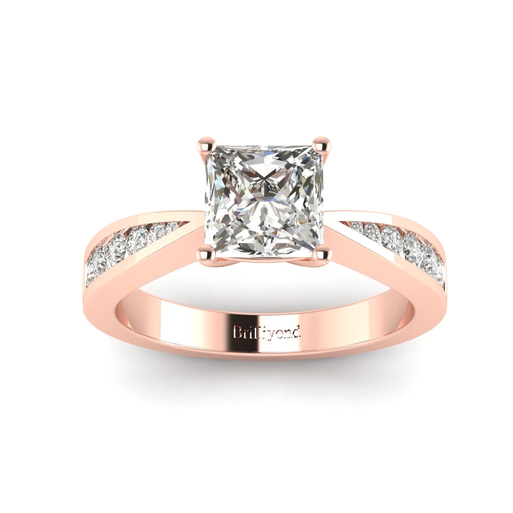 Diamond Princess cut Engagement Ring Vanessa in Rose Gold 