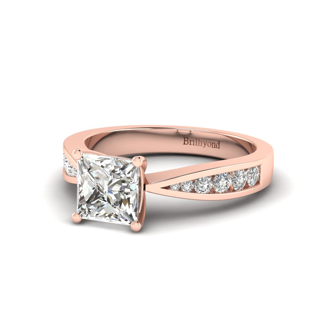 Diamond Princess cut Engagement Ring Vanessa in Rose Gold _image3