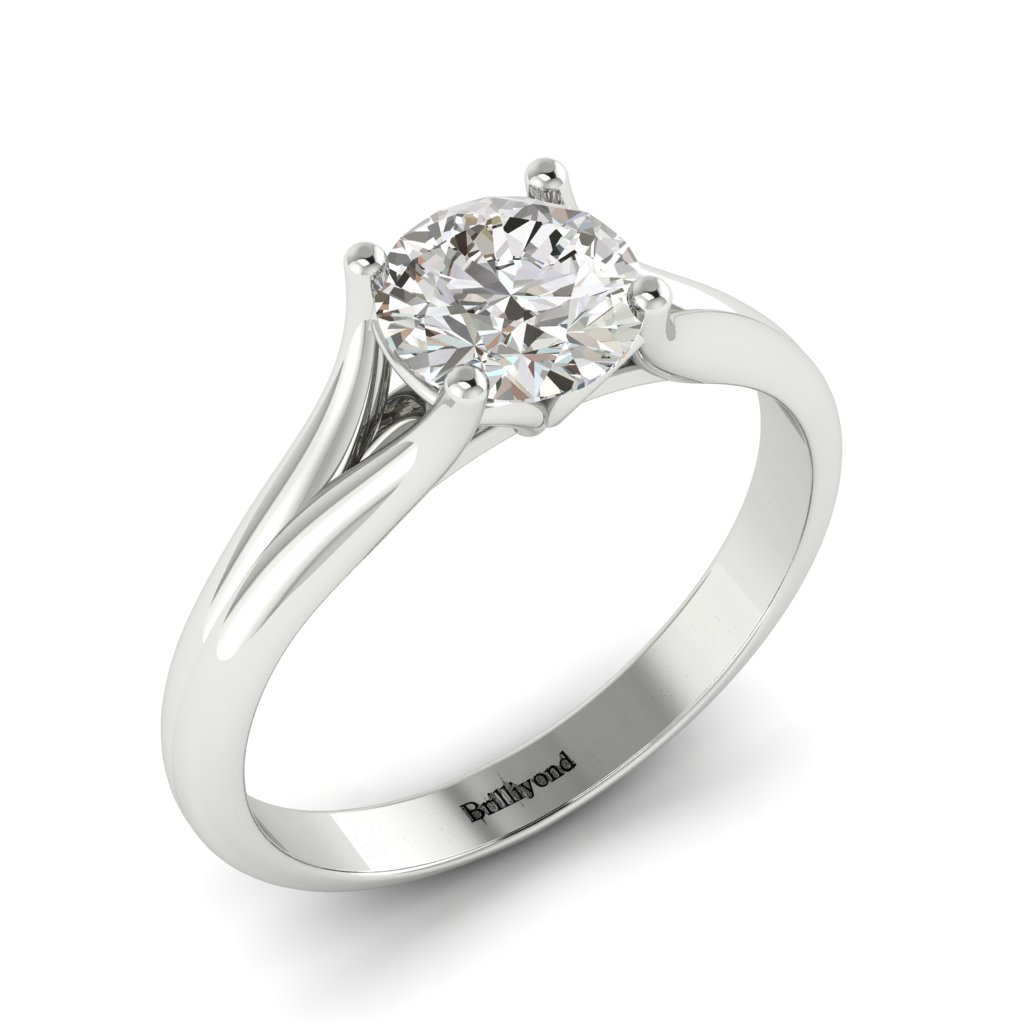 Diamond Solitaire Engagement Ring Preen in White Gold _image3