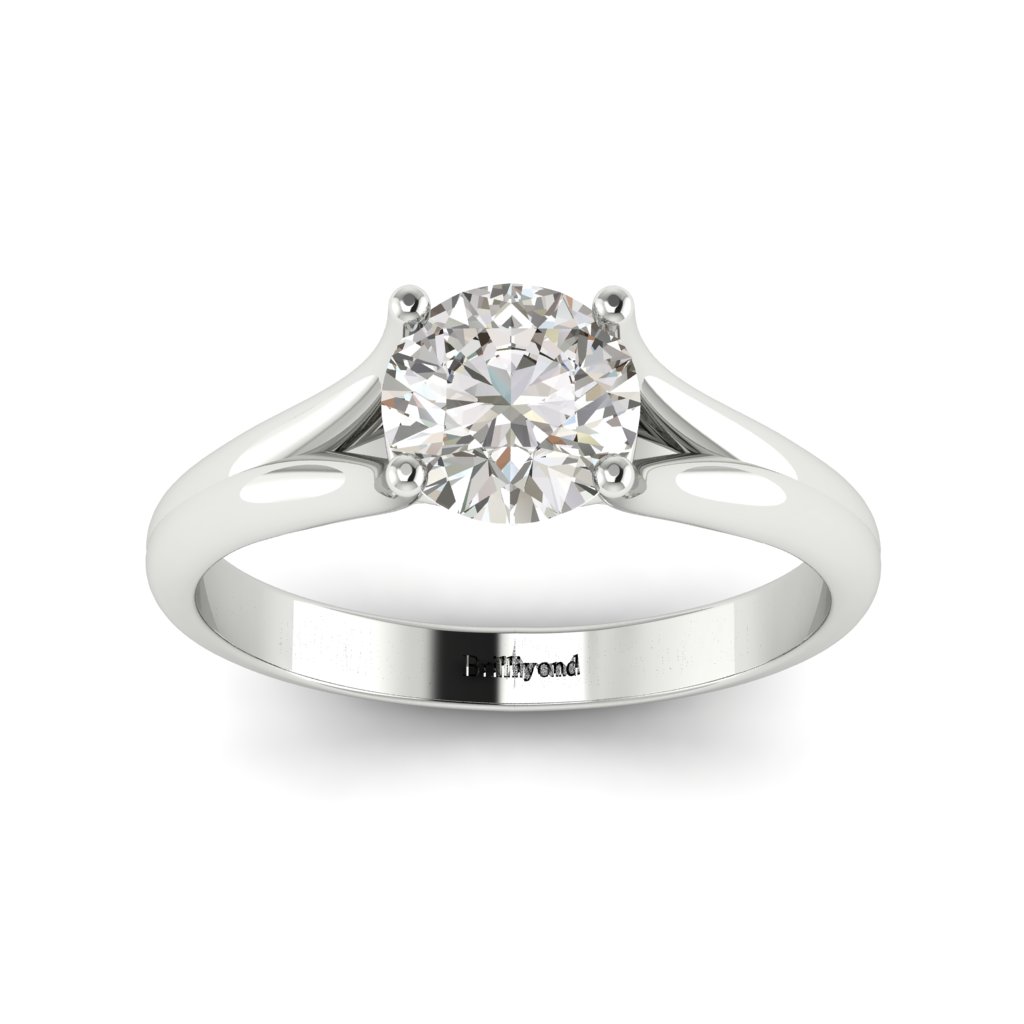 Diamond Solitaire Engagement Ring Preen in White Gold _image4