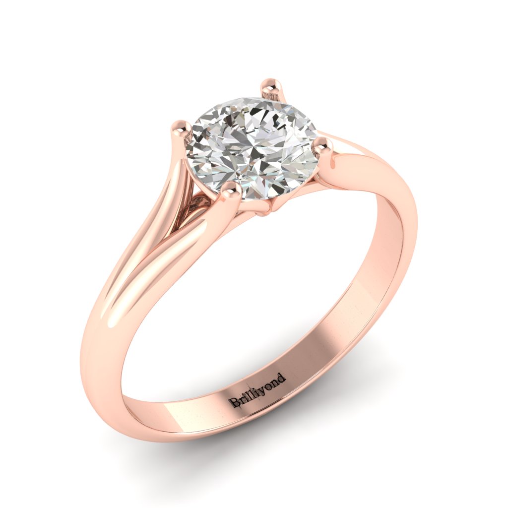 Solitaire Diamond Engagement Ring Preen in Rose Gold _image3