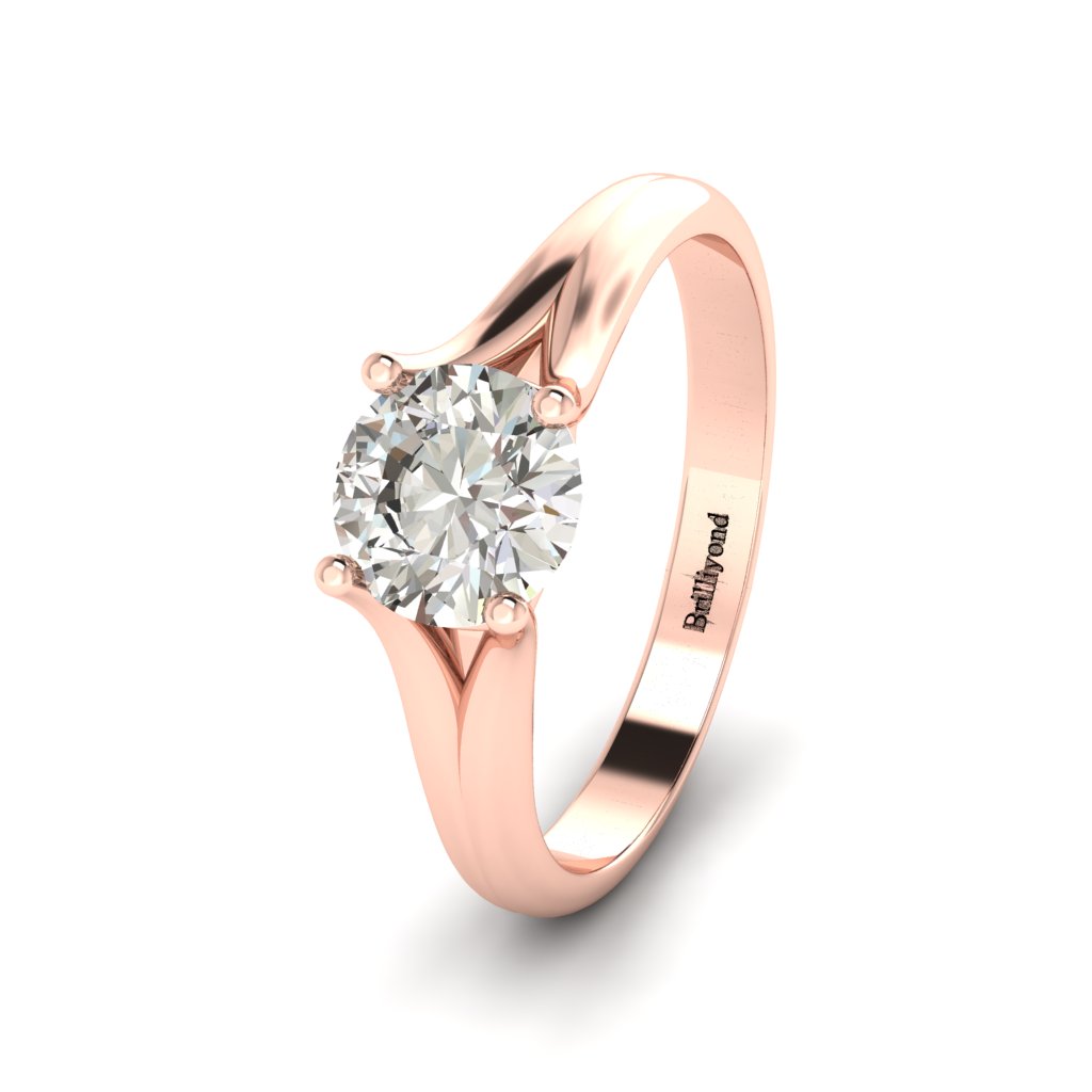Solitaire Diamond Engagement Ring Preen in Rose Gold _image4