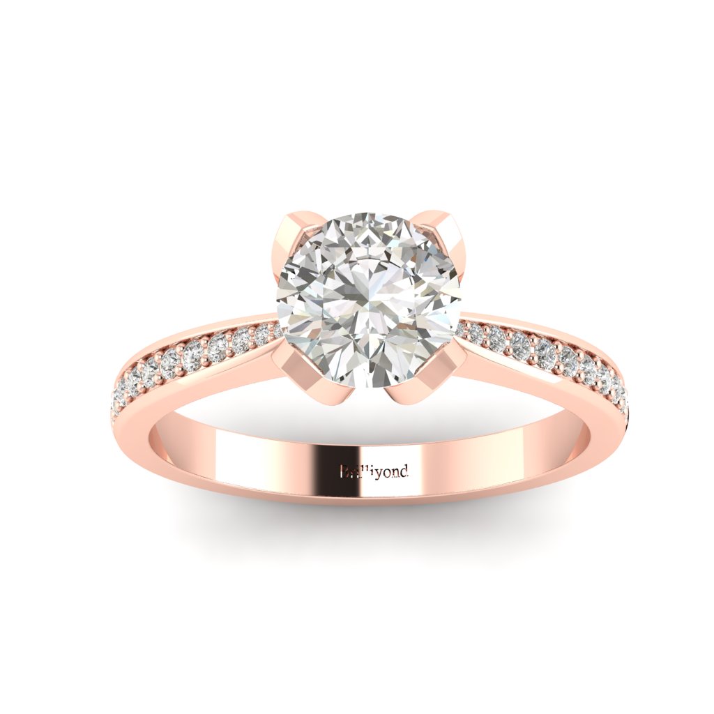 Diamond Floral Engagement Ring Tulip in Rose Gold _image3