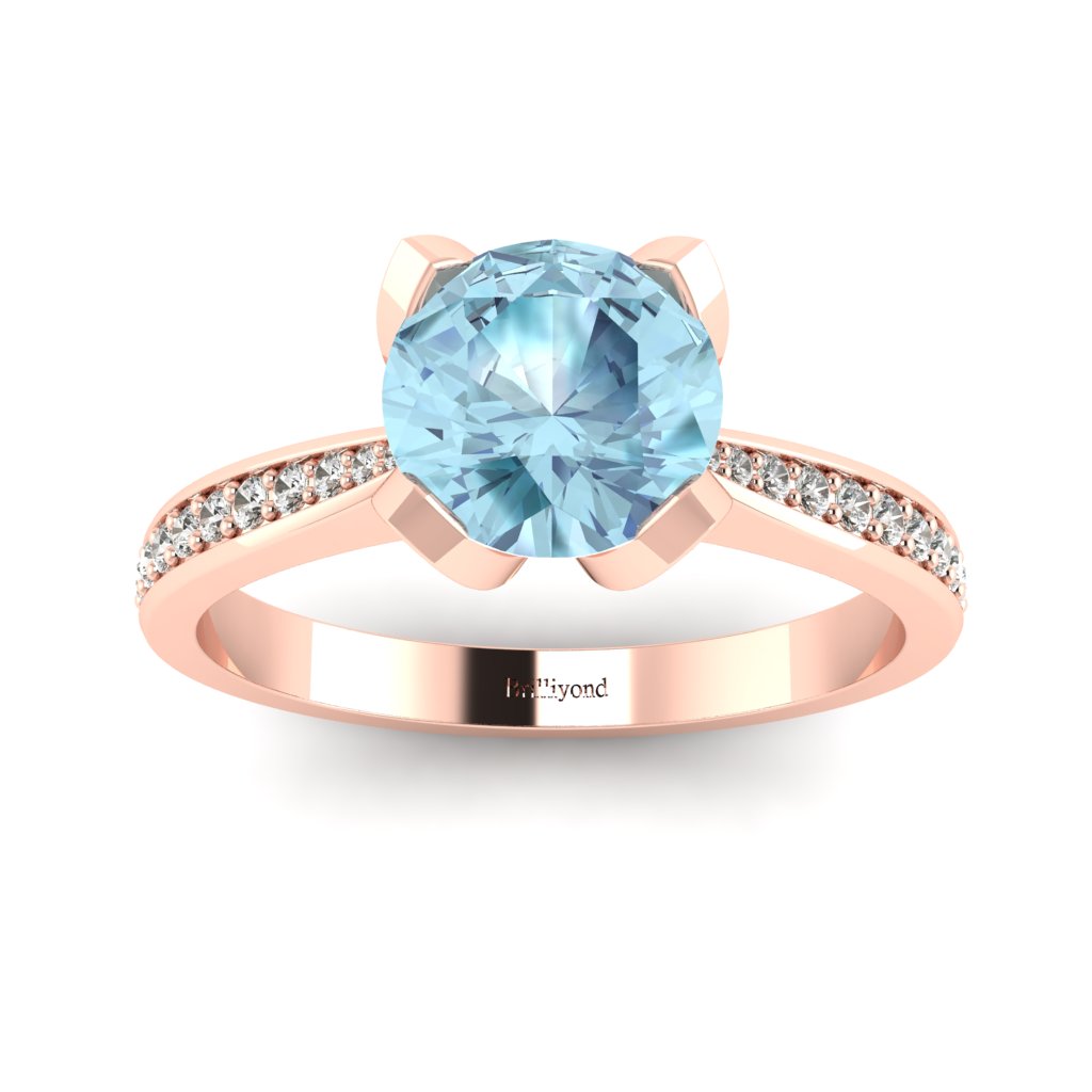 Rose Gold Aquamarine Floral Engagement Ring Tulip_image3