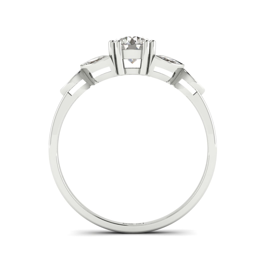 Diamond Victorian Engagement Ring Roses in Platinum _image4