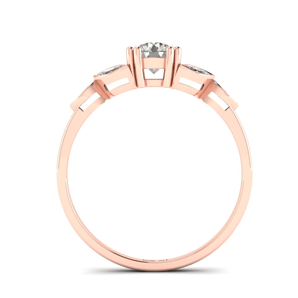Victorian Diamond Engagement Ring Roses in Rose Gold 