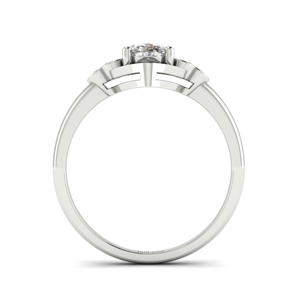 Vintage Diamond Engagement Ring Viola in White Gold 