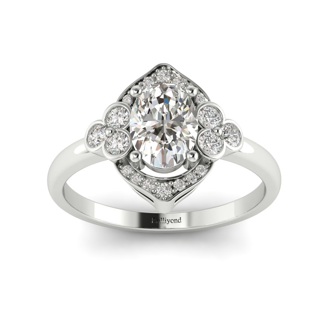 Vintage Diamond Engagement Ring Viola in White Gold _image3