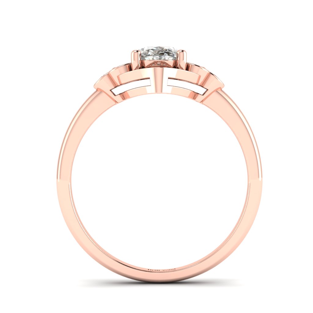 Diamond Vintage Engagement Ring Viola in Rose Gold _image4