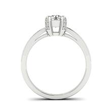 Diamond Brilliant Engagement Ring Seychelles with Diamond Accented Prongs in White Gold 