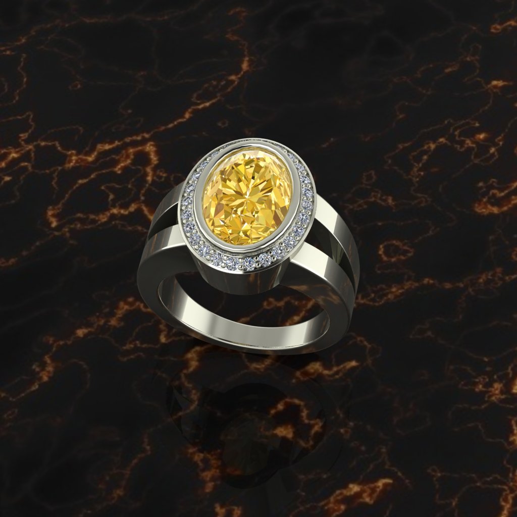 Yellow Sapphire Engagement Ring Iris White Gold_image3