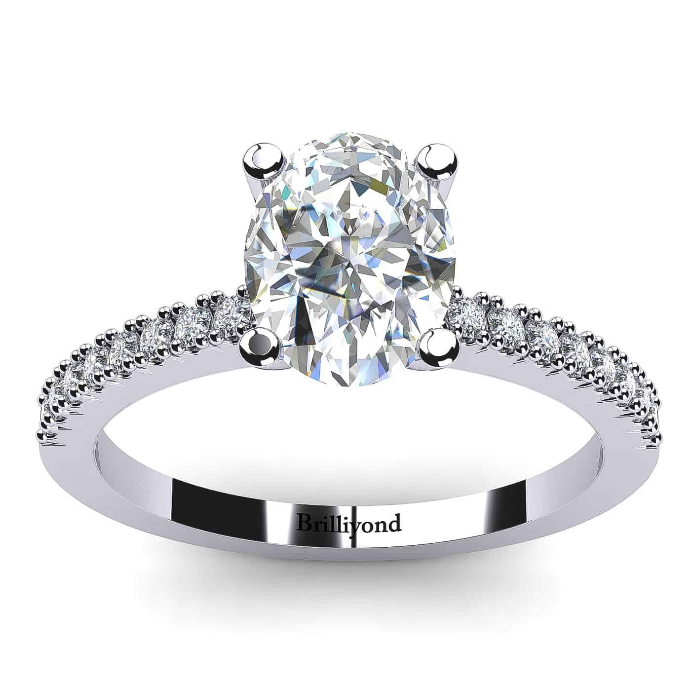 Diamond Oval Engagement Ring Chamonix in White Gold