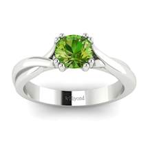 Peridot White Gold Solitaire Engagement Ring Harriet