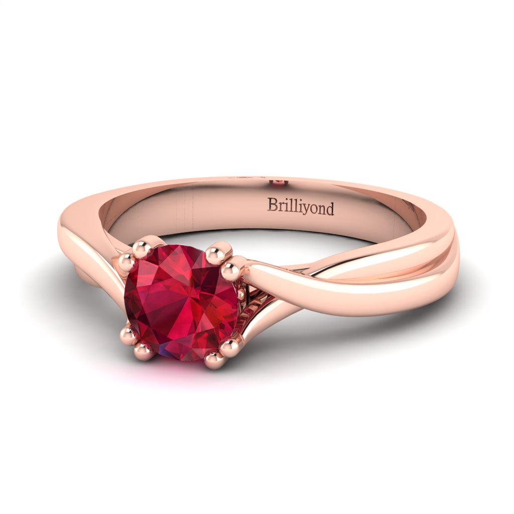Ruby Rose Gold Solitaire Engagement Ring Harriet