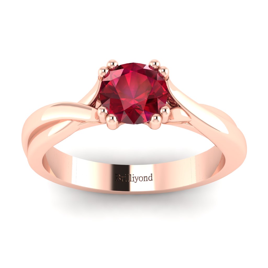 Ruby Rose Gold Solitaire Engagement Ring Harriet_image4