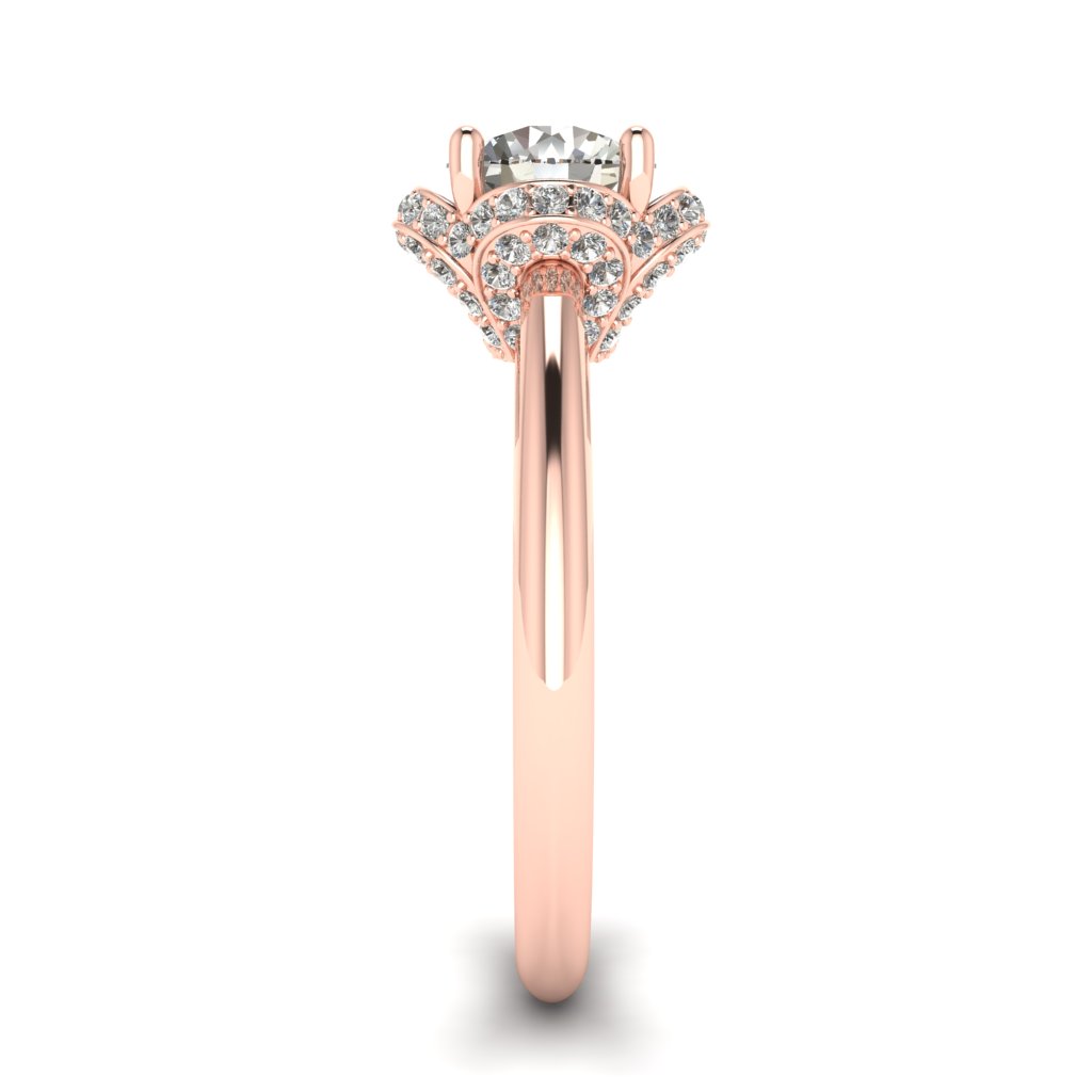 Rose Gold Halo Crown Diamond Engagement Ring Victoria_image3