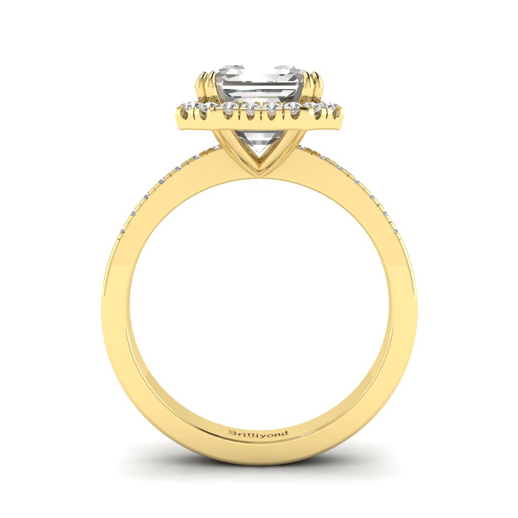 Yellow Gold Emerald Cut Diamond Engagement Ring Apex