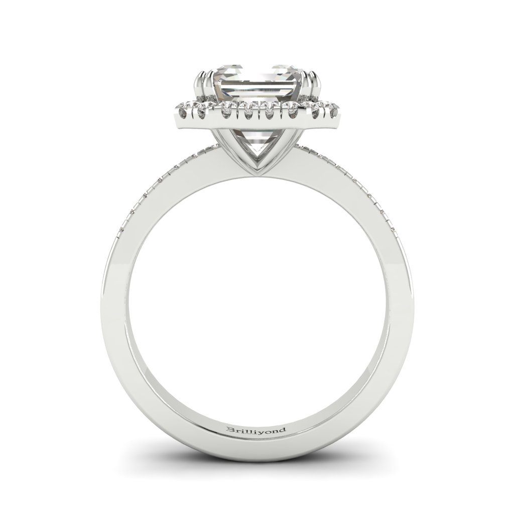 Platinum Emerald Cut Diamond Engagement Ring Apex_image3