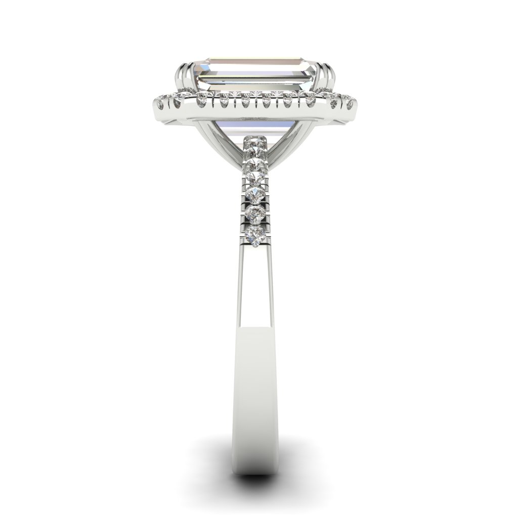 Platinum Emerald Cut Diamond Engagement Ring Apex_image4