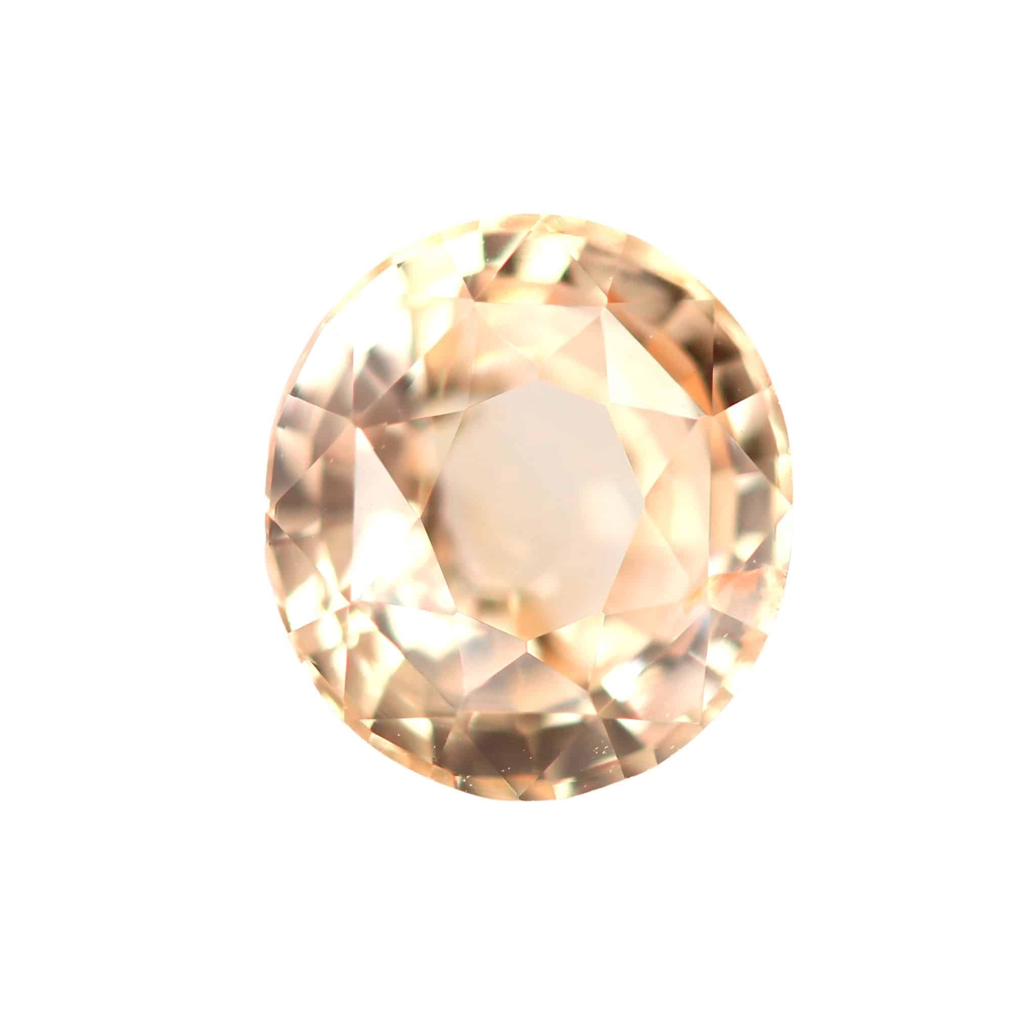  Un-heated Peach Sapphire 1.0ct (6.21X5.62X3.55mm)