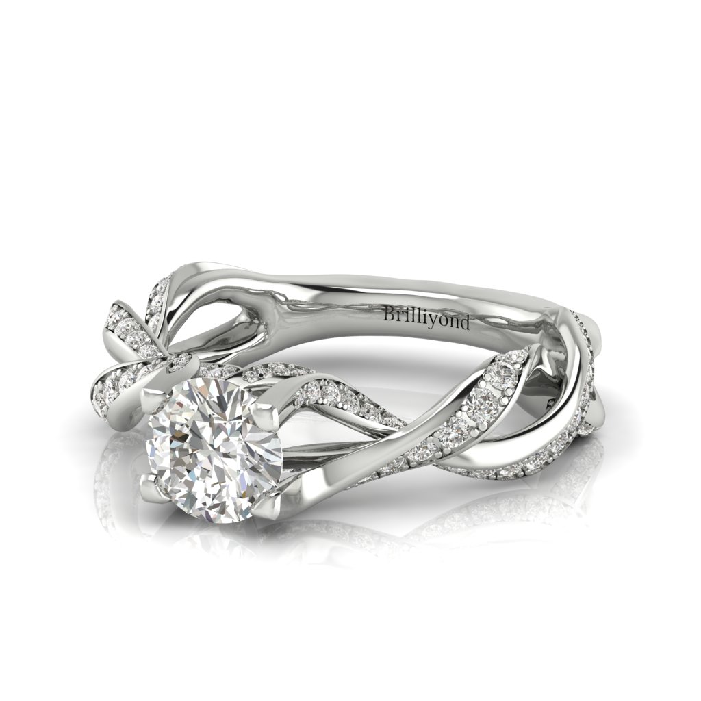 Designer Engagement Ring Florenzia Platinum